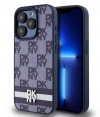 DKNY Checkered Printed Stripe Back Case - iPhone 15 Pro Max Blauw
