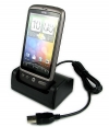 Adapt USB Cradle / Docking Station met 220V Lader voor HTC Desire