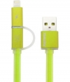 Remax Aurora USB naar Micro USB en Lightning Kabel - Groen (1m)