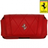 Ferrari Maranello Leather Case Red Draagtas met Riemclip Maat M