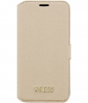 Guess Saffiano PU Leder Book Case voor Samsung Galaxy S7 - Beige