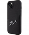 Karl Lagerfeld Saffiano Card Back Case - iPhone 13 (6.1") - Zwart