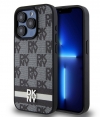 DKNY Checkered Printed Stripe Back Case - iPhone 12/12 Pro Zwart