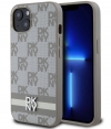 DKNY Checkered Printed Stripe Back Case - iPhone 13 (6.1") Beige