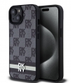 DKNY Checkered Printed Stripe Back Case - iPhone 15 (6.1") Zwart