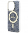 Guess 4G MagSafe Back Case voor Apple iPhone 15 (6.1") - Blauw