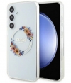 Guess Flowers Wreath Back Case - Samsung Galaxy S24 Plus - Clear
