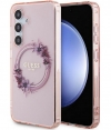 Guess Flowers Wreath Back Case - Samsung Galaxy S24 - Roze
