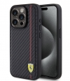 Ferrari Carbon Stripe Back Case - iPhone 15 Pro (6.1") - Zwart