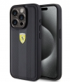 Ferrari Hot Stamp Groove Back Case - iPhone 15 Pro (6.1") - Zwart