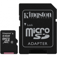 Kingston 64GB MicroSDXC Class 10 Flash Card met SD-Adapter