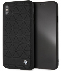 BMW Hexagon Leather HardCase Apple iPhone XS Max (6.5'') - Zwart
