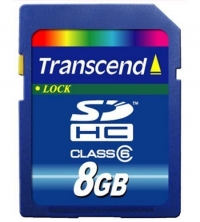 Transcend 8GB Secure Digital Card Class 6 (SDHC-Kaart) TS8GSDHC6
