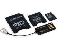 Kingston 16GB MicroSD met SD + MiniSD Adapters + USB Reader Gen2