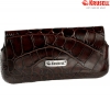 KRUSELL Hector Leather Case Horizontal Pouch Large Croco Brown
