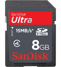 Sandisk 8GB Ultra II SDHC Class 4 High Performance (15MB/s, 100x)