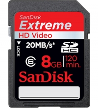 Sandisk 8GB Extreme SDHC Photo / HD Video Class 6 (20MB/s, 133x)