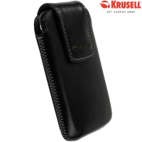 KRUSELL Vinga Luxe Leather Pouch Tasje Large Zwart Smooth | 95518