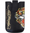 Ed Hardy Universal Pouch Case with Pull Tab and Snap - Tiger