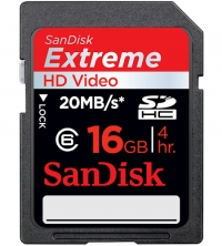 Sandisk 16GB Extreme HD Video/Photo SDHC Card Class6 (20MB/s 133x