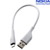 Nokia CA-167 USB Data- en oplaadkabel - Korte kabel Wit Origineel