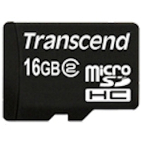 Transcend 16GB MicroSDHC Card Class 2 -  TS16GUSDC2