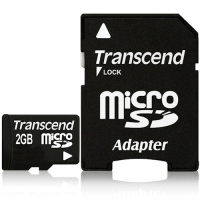 Transcend 2GB MicroSD Card Transflash Incl. SD Adapter - TS2GUSD