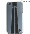 Trexta Snap on Cover Leather Autobahn 2 Black on Silver iPhone 4