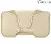 Trexta Vesta Leather Case / Pouch met Clip Cream for oa iPhone
