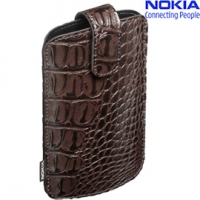 Nokia CP-521 Carrying Case / Draagtasje Glossy Croco Brown Orig.