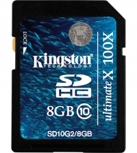 Kingston 8GB SDHC Card Class 10 UltimateX 100x 20MB/s SD10G2/8GB