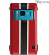 Trexta Snap on Cover Leather Racing Series Red for Nokia N8