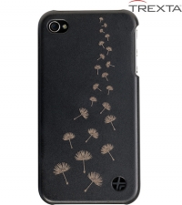 Trexta Snap on Cover Leather Nature Serie Black Apple iPhone 4 4S