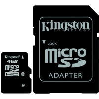 Kingston 4GB MicroSDHC Card Class 10 met SD-Adapter - SDC10/4GB
