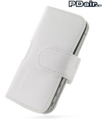 PDair Luxe Leather Pouch Horizontal White voor Apple iPhone 4 4S