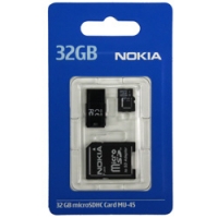 Nokia 32GB MicroSDHC MU-45 Class 4 + USB Card Reader + SD-Adapter