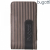 Bugatti Twin Case calfskin Leather Pouch Size Large Striped Brown