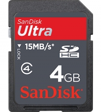 Sandisk 4GB Ultra II SDHC Card Class4 (15MB/s, 100x)
