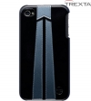 Trexta Snap on Cover Leather Autobahn Silver on Black iPhone 4 4S