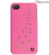 Trexta Snap on Cover Leather Nature Serie Pink Apple iPhone 4 4S