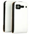 Premium Flip Style Case Beschermtasje voor HTC Desire S - Wit