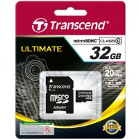 Transcend 32GB MicroSDHC Card Class 10 Ultimate met SD-Adapter