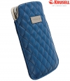 KRUSELL Avenyn Luxe Leather Pouch Tasje Size L | 95367 - Blauw