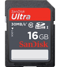 Sandisk 16GB Ultra SDHC Card Class 10 / UHS-1 (30MB/s 200x)