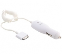Xqisit Car Charger Autolader 12/24V Wit voor iPhone & iPod - Wit