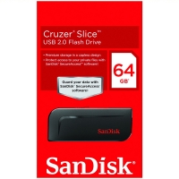 Sandisk 64GB Cruzer Slice USB 2.0 Flash Drive (Capless design)