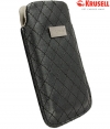KRUSELL Avenyn Luxe Leather Pouch Tasje Size L Long - Zwart