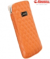 KRUSELL Avenyn Luxe Leather Pouch Tasje Size L Long - Oranje