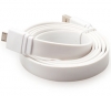 Platte MicroUSB Datakabel / Tangle Free Flat USB Cable - Wit