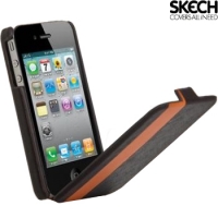 Skech Custom Jacket Flip shell Case Brown/Orange voor iPhone 4 4S